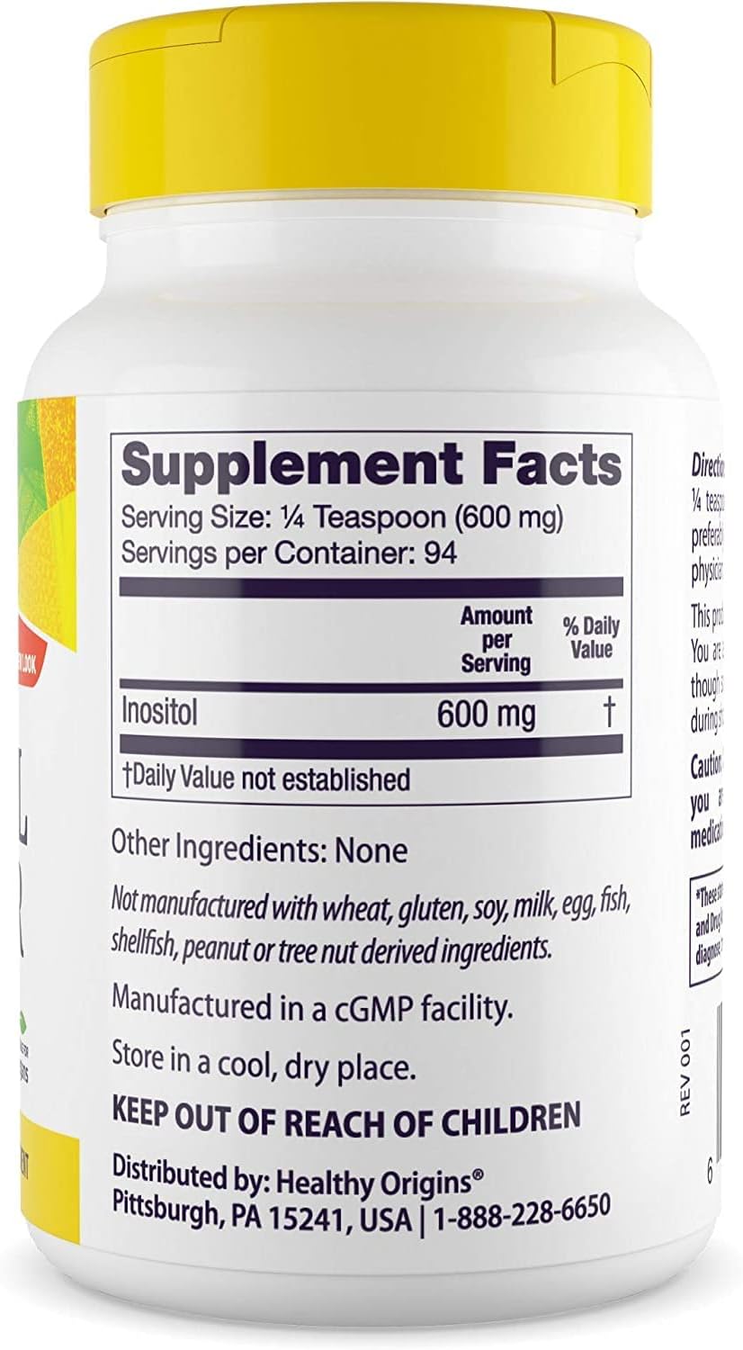 Vegan Inositol Powder for Skin, Hair & Nail Health - Vitamin B8 Supplement - Gluten-Free - 2 Oz