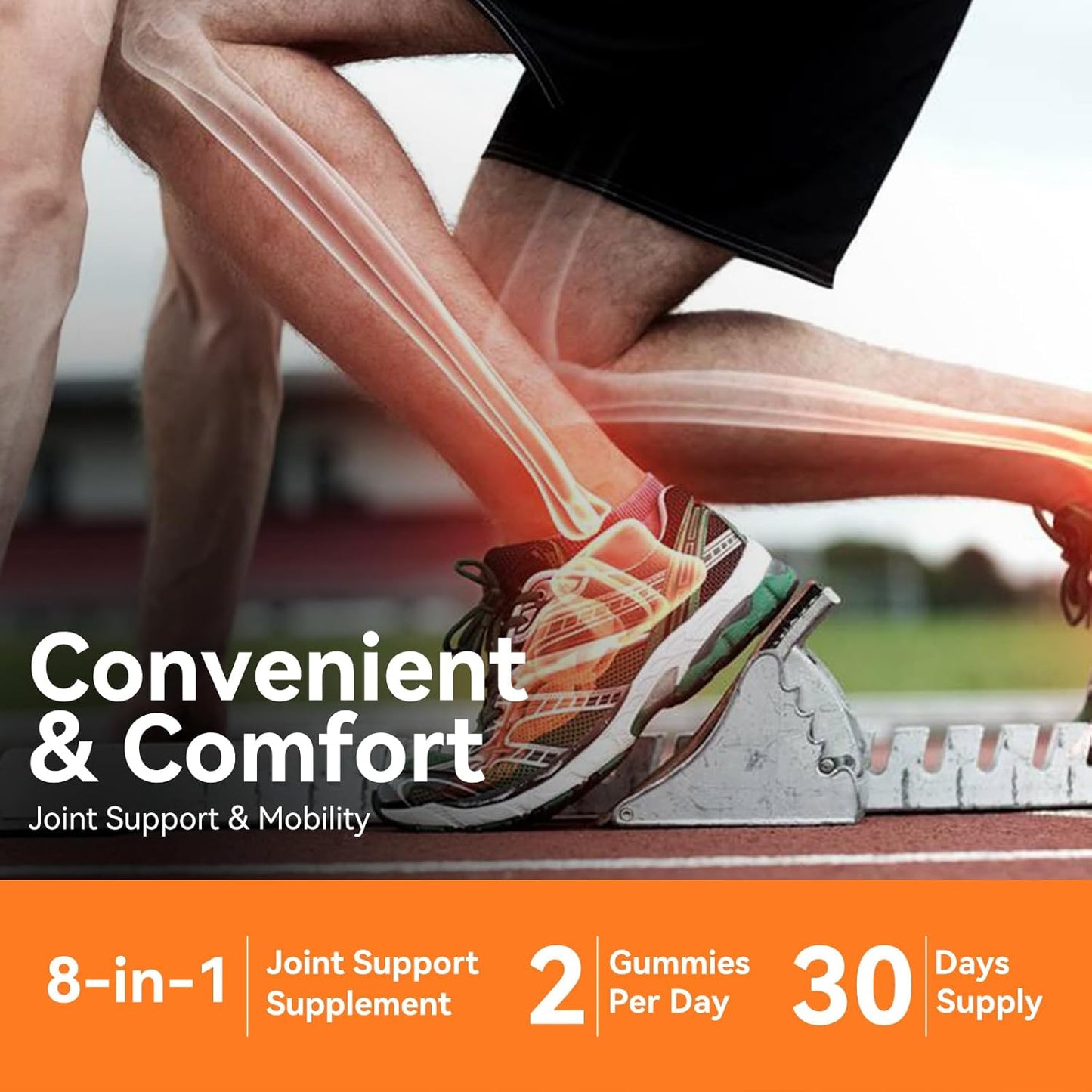 Vegan Joint Support Gummies with Glucosamine, Chondroitin, MSM, Turmeric, Boswellia, Vitamin D3, Hyaluronic Acid - 1500mg, Antioxidant & Immune Support for Adults - 60 Gummies