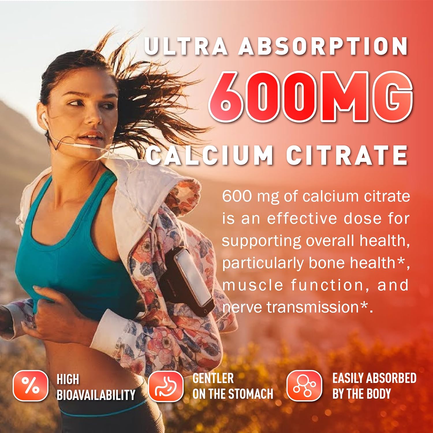 Vegan Joywiit Vitamin B1 Gummies 500mg with Calcium Citrate, Chewable Thiamine B1 Supplement for Adults, Natural Orange Flavor, Supports Nervous System