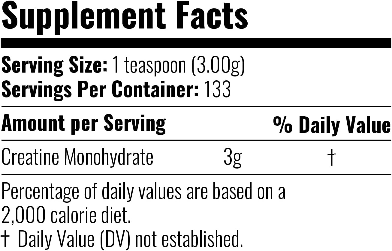 Vegan Keto-Friendly Creatine Monohydrate Powder for Muscle Strength & Endurance - Fast Dissolving - 400g - 133 Servings