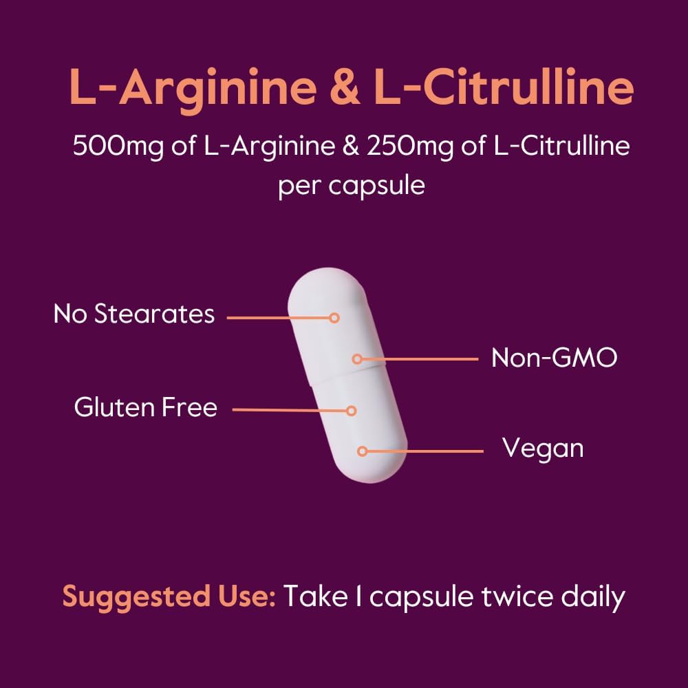 Vegan L-Arginine L-Citrulline Capsules 500mg/250mg (240 Vegetarian) - Non-GMO, Gluten-Free - No Fillers, Bestvite