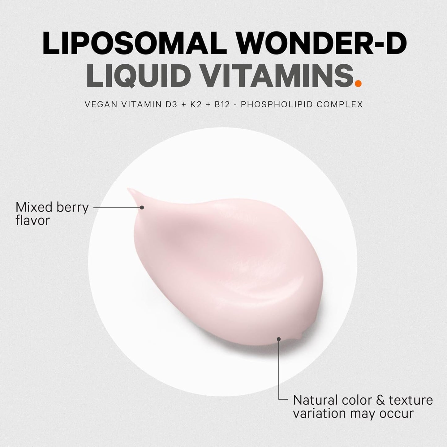 Vegan Liposomal Wonder-D Liquid Drops with Vitamin D3, B12, and K2 - Non-GMO Plant-Based Supplement with Sunflower Phospholipids and Vitamin E