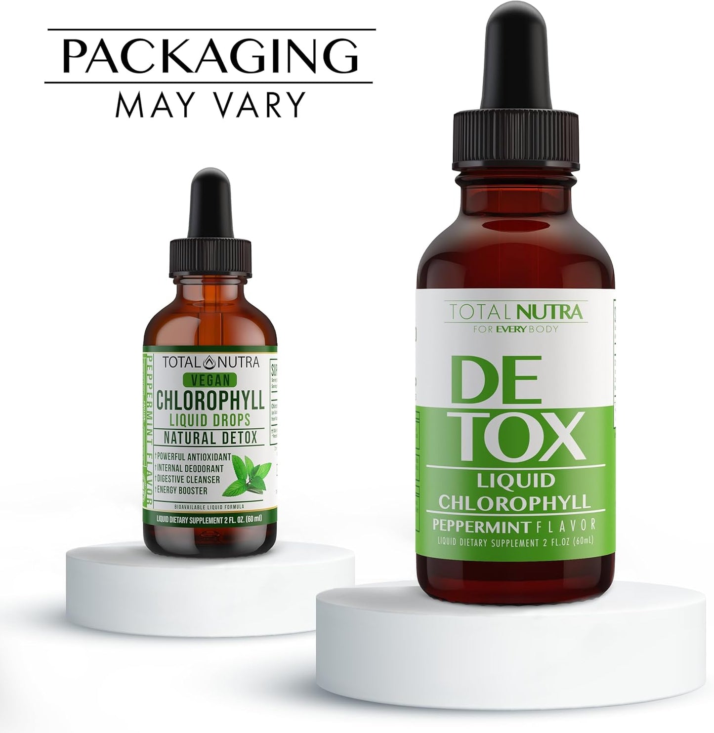 Vegan Liquid Chlorophyll Drops 50mg for Energy Boost, Immune Support, Skin Care - Mint Flavor, Non-GMO, Gluten Free - Total Nutra 4 Pack