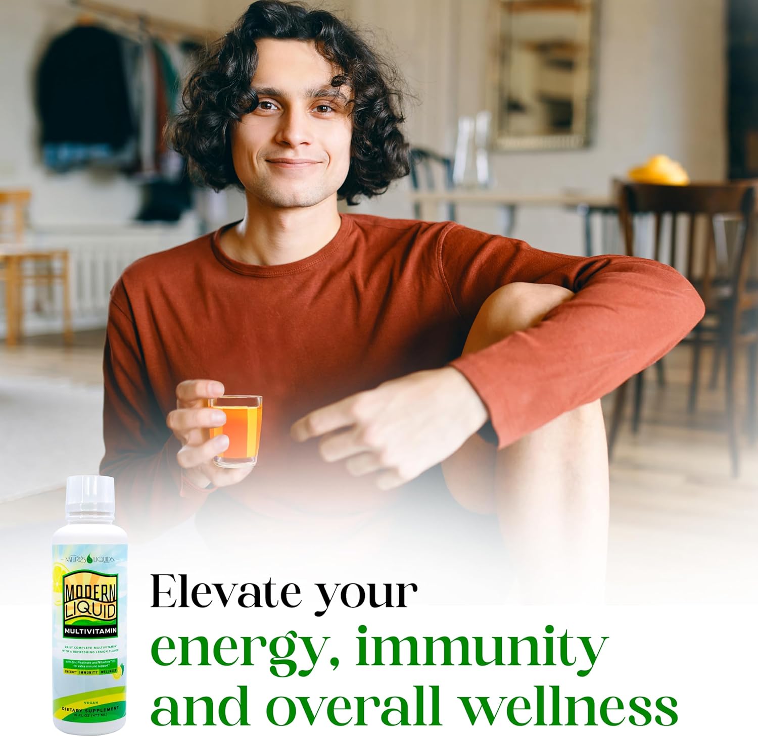 Vegan Liquid Multivitamin for Men and Women - Immunity, Energy, Wellness - Natural Citrus Flavor