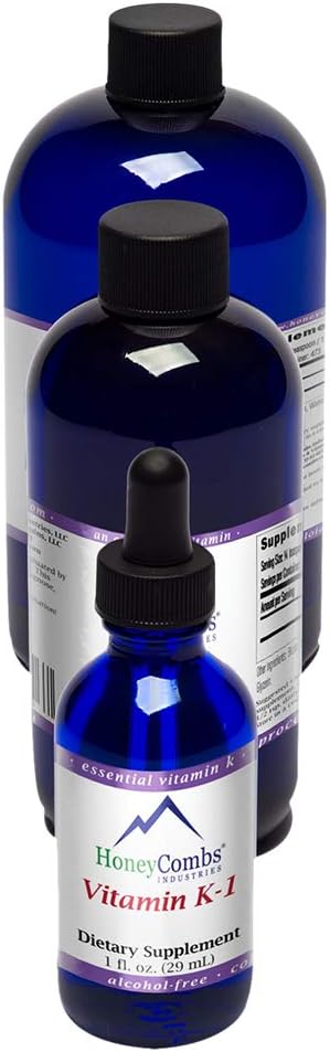 Vegan Liquid Vitamin K1 Drops for Skin, Bones & Blood Health - Non-GMO Vitamin Extract for Internal & External Use - Alcohol-Free, 16 Fl Oz.