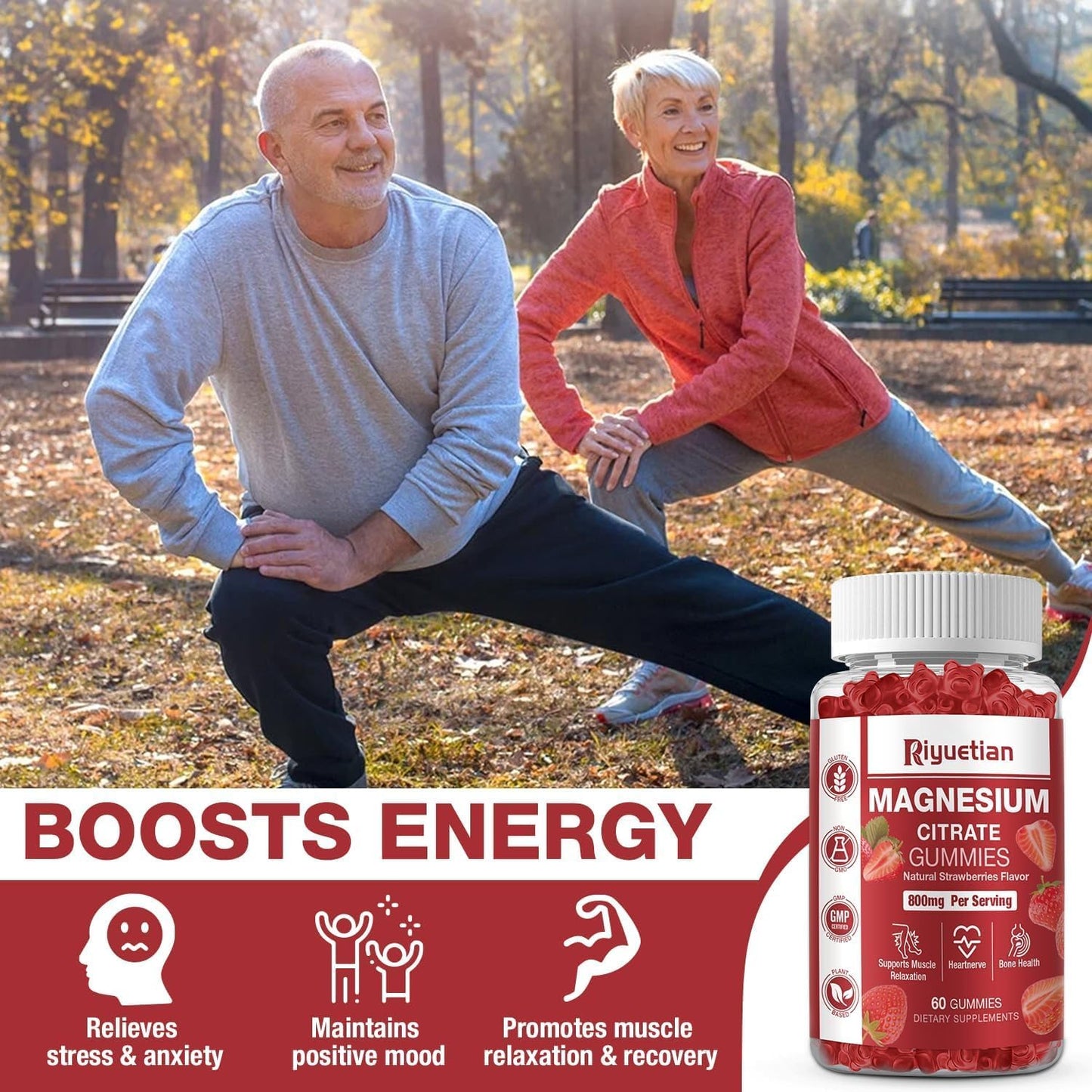 Vegan Magnesium Citrate Gummies 800mg - 2 Pack for Muscle, Bone, Energy - Relaxation Support - 120 Count