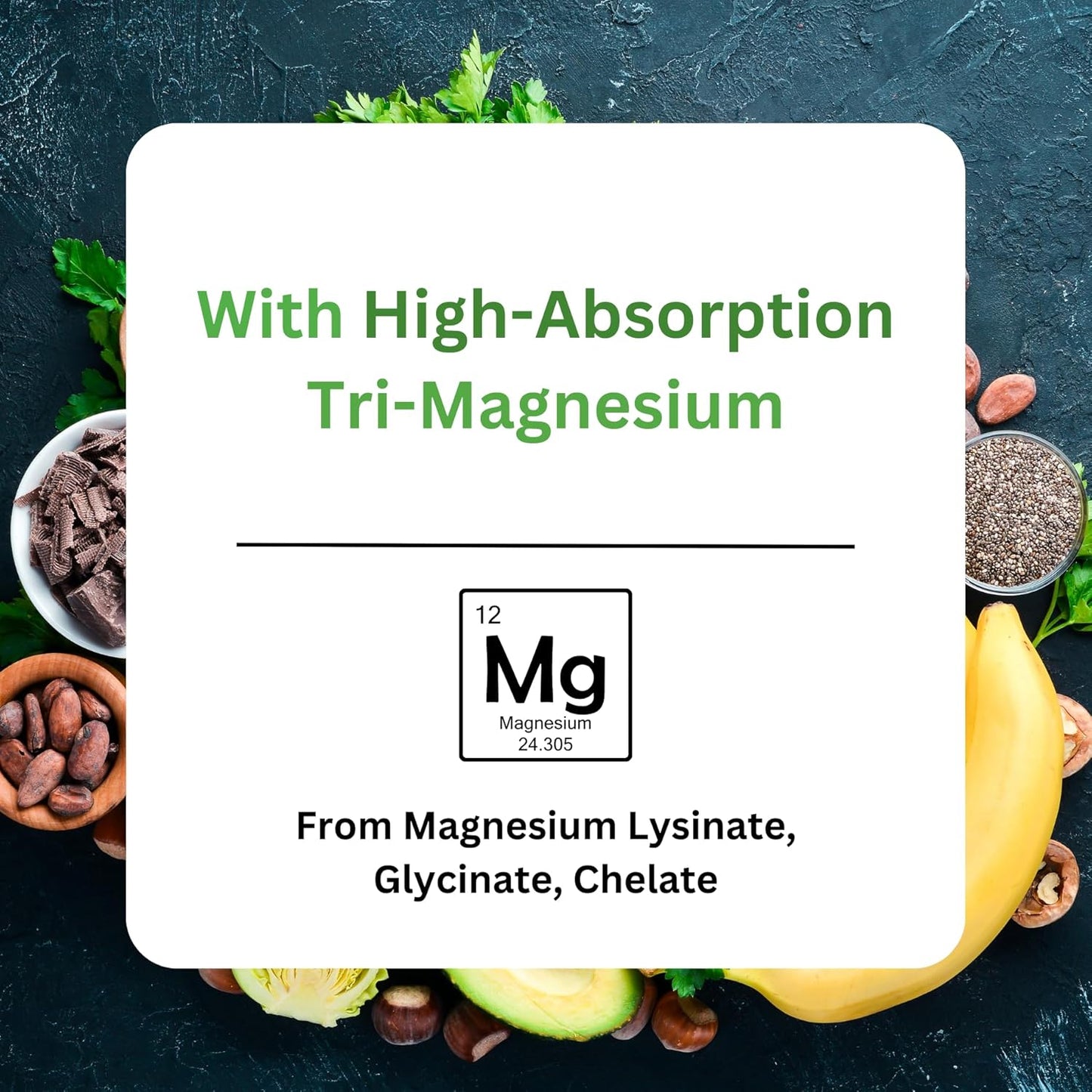 Vegan Magnesium Supplement for Stress Relief, Sleep, Heart Health - 90 Vegetarian Capsules by Paradise Herbs