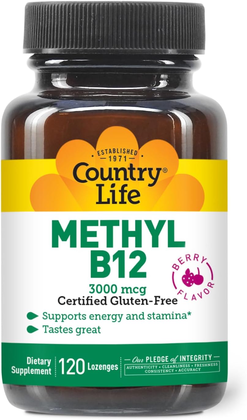 Vegan Methyl B-12 3000 mcg Lozenges for Energy Support - 120 Count