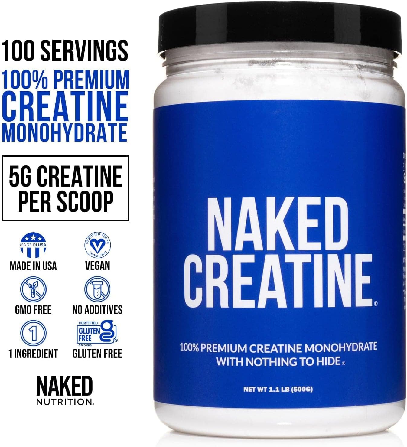 Vegan Micronized Creatine Monohydrate & L-Glutamine Bundle - 100 Servings + 240 Capsules - Non-GMO & Gluten Free - Support Muscle Growth & Recovery - No Artificial Ingredients