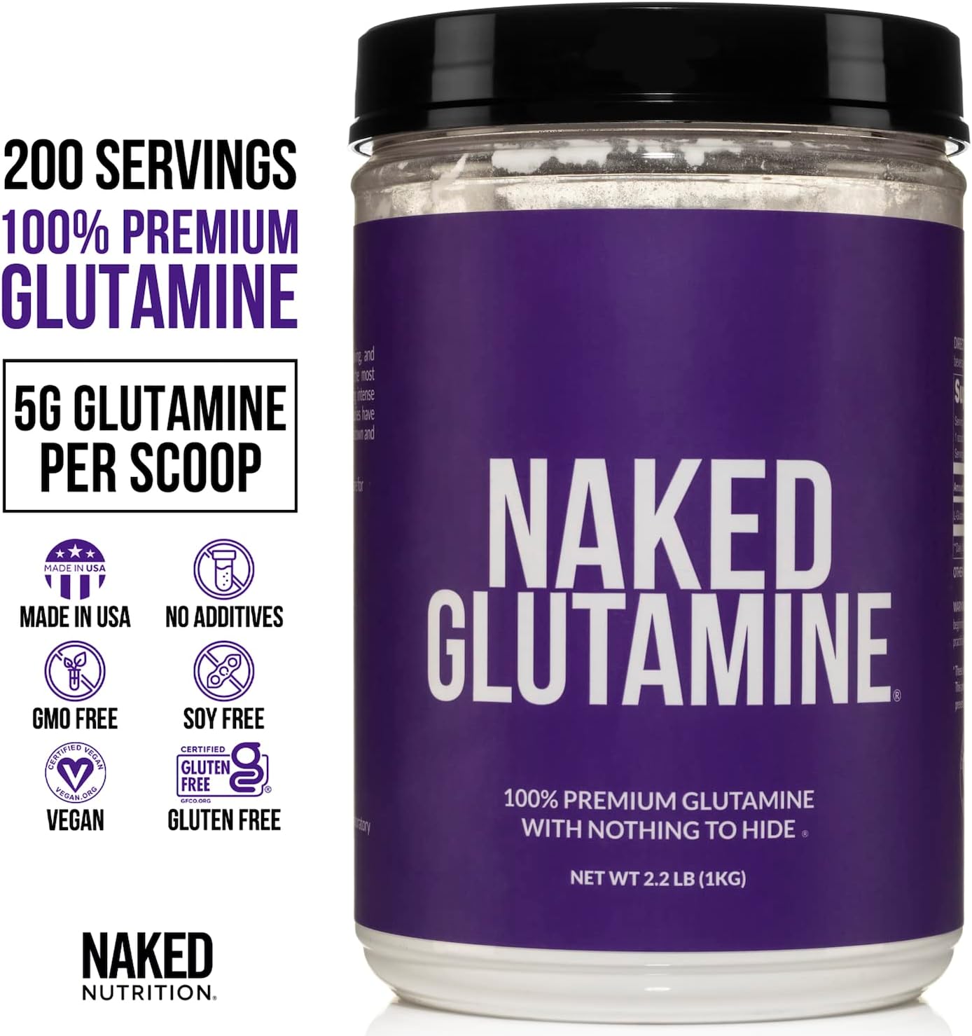 Vegan Micronized Creatine Monohydrate & L-Glutamine Bundle: Non-GMO, Gluten-Free, Muscle Support for Protein Synthesis