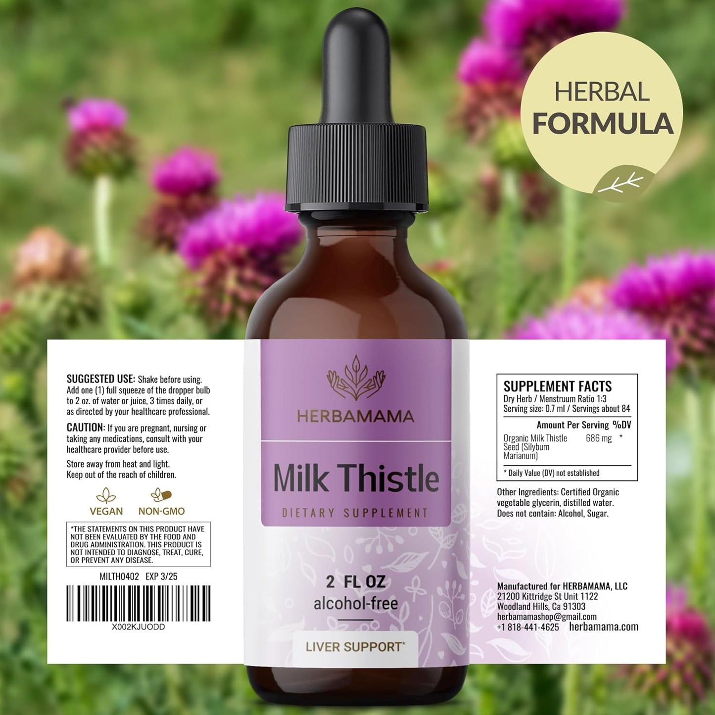 Vegan Milk Thistle Drops for Liver Support - Non-GMO Liver Detox Tincture - Alcohol & Sugar-Free Cleanse Supplement, 28-Day Supply - BoostGo Australia