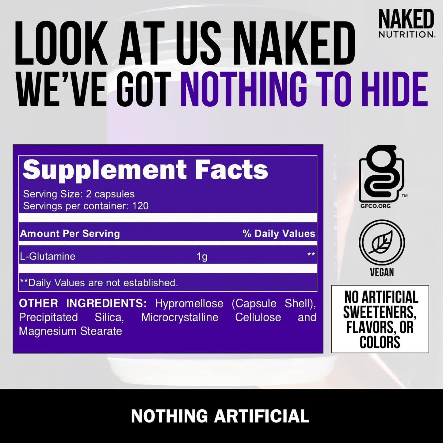 Vegan Muscle Recovery Bundle: Naked Energy Pre-Workout & 240 L-Glutamine Capsules - BoostGo Australia