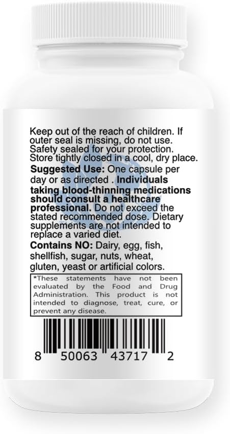 Vegan Natto MK-7 Vitamin K2 Capsules for Bone, Teeth, Cardio & Wound Healing - 100 Vegetarian Capsules - EcoIntegratives