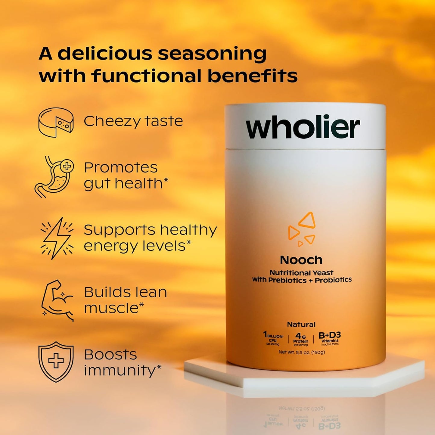 Vegan Nutritional Yeast Flakes with Prebiotics, Probiotics, B12, and D3 - 5.3 oz. (BBQ Flavor)