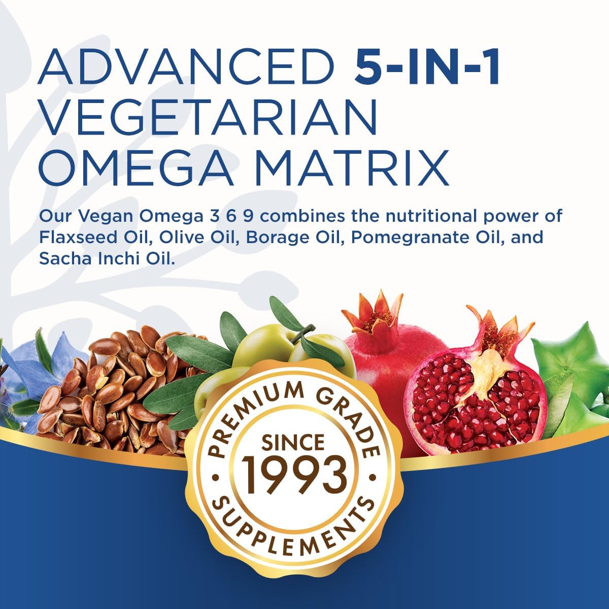 Vegan Omega 3-6-9 Bundle with Collagen Builder - Plant-Based Essential Fatty Acids + Key Ingredients for Vegan Collagen Production (180 ct)