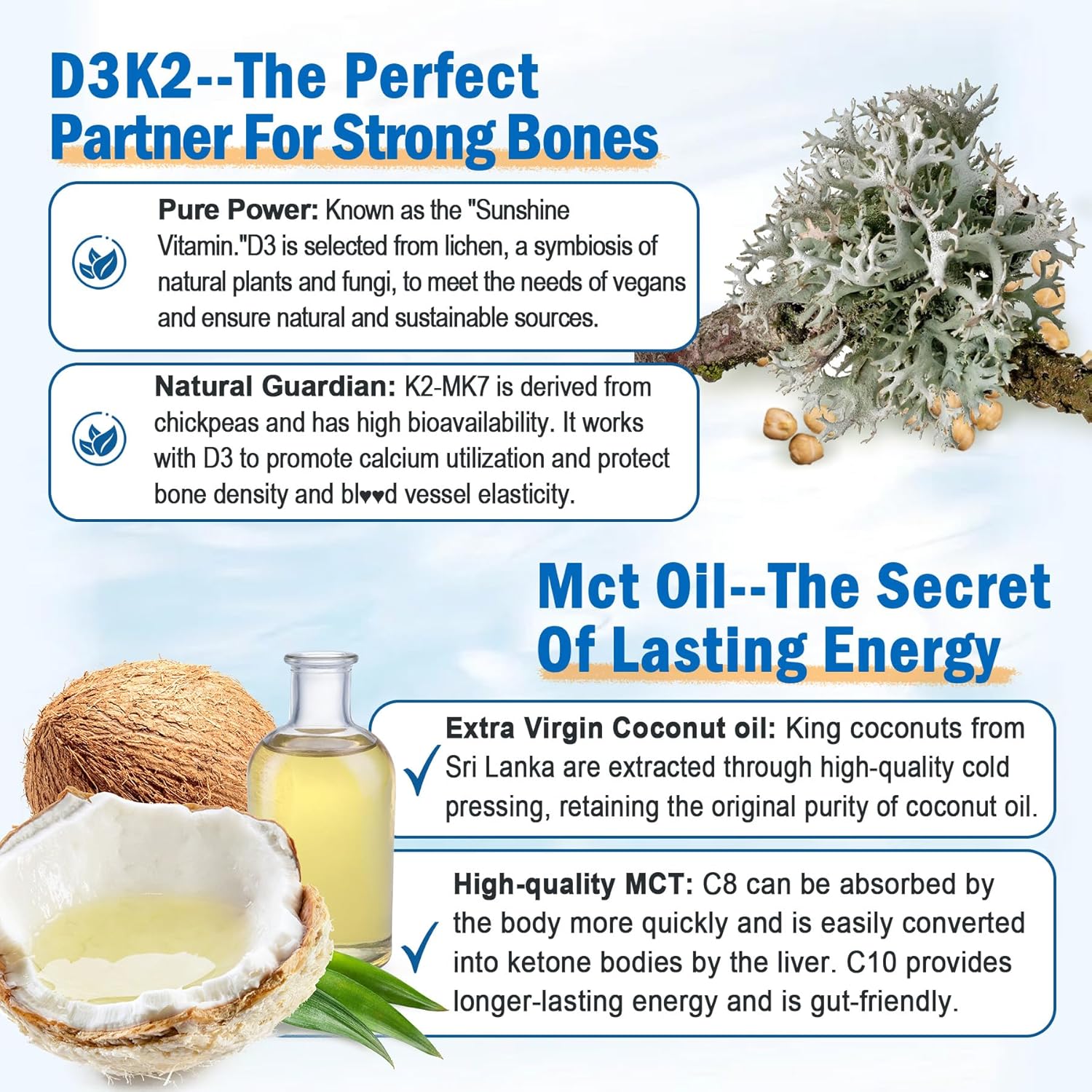 Vegan Omega-3 and Vitamin B Complex Gummies - LILICARE 1280mg Formula