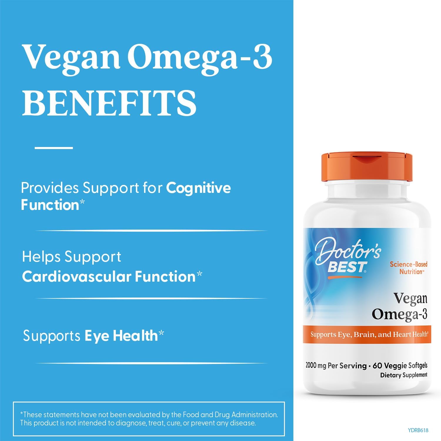 Vegan Omega-3 EPA+DHA Softgels by Doctor's BEST - 60 Count