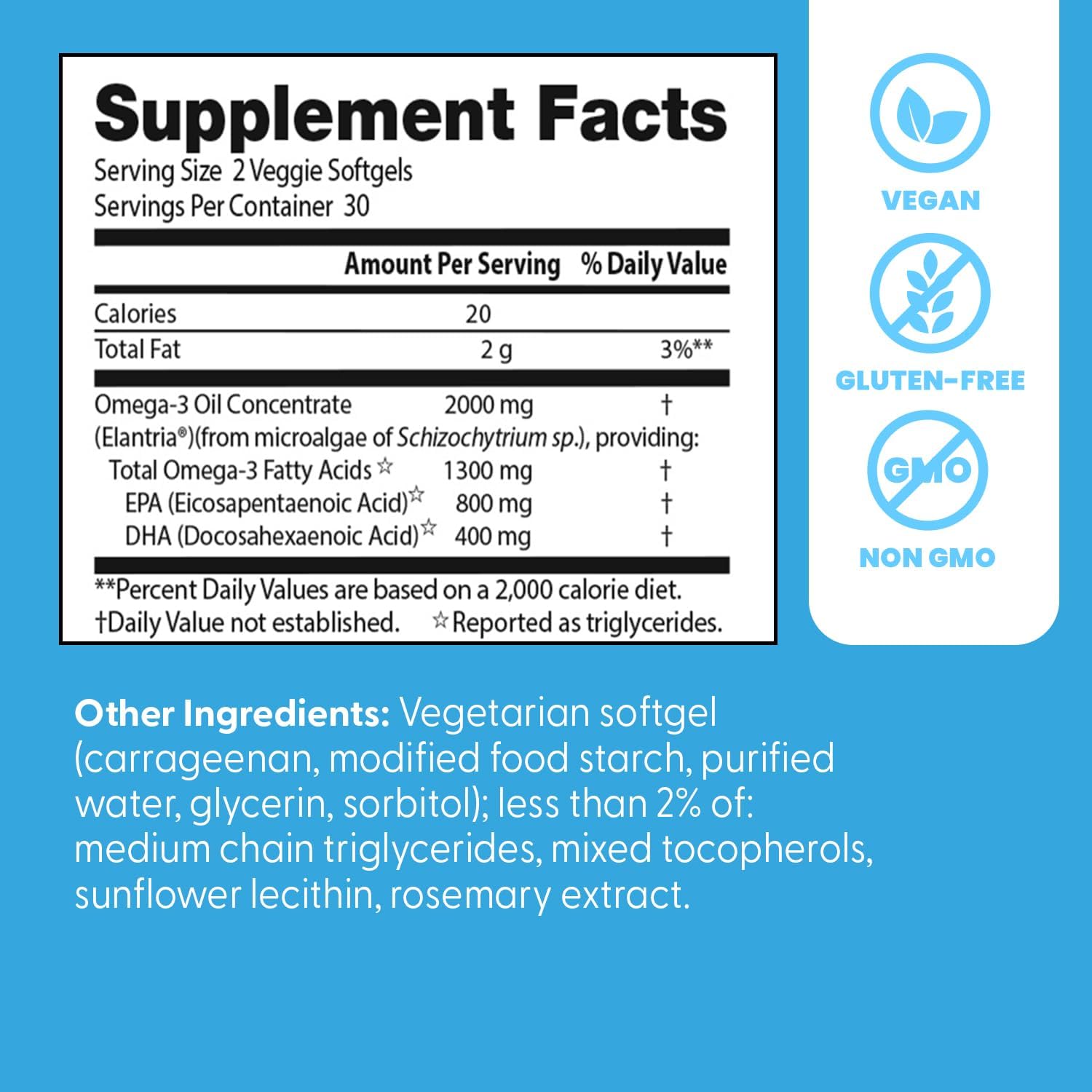 Vegan Omega-3 EPA+DHA Softgels by Doctor's BEST - 60 Count