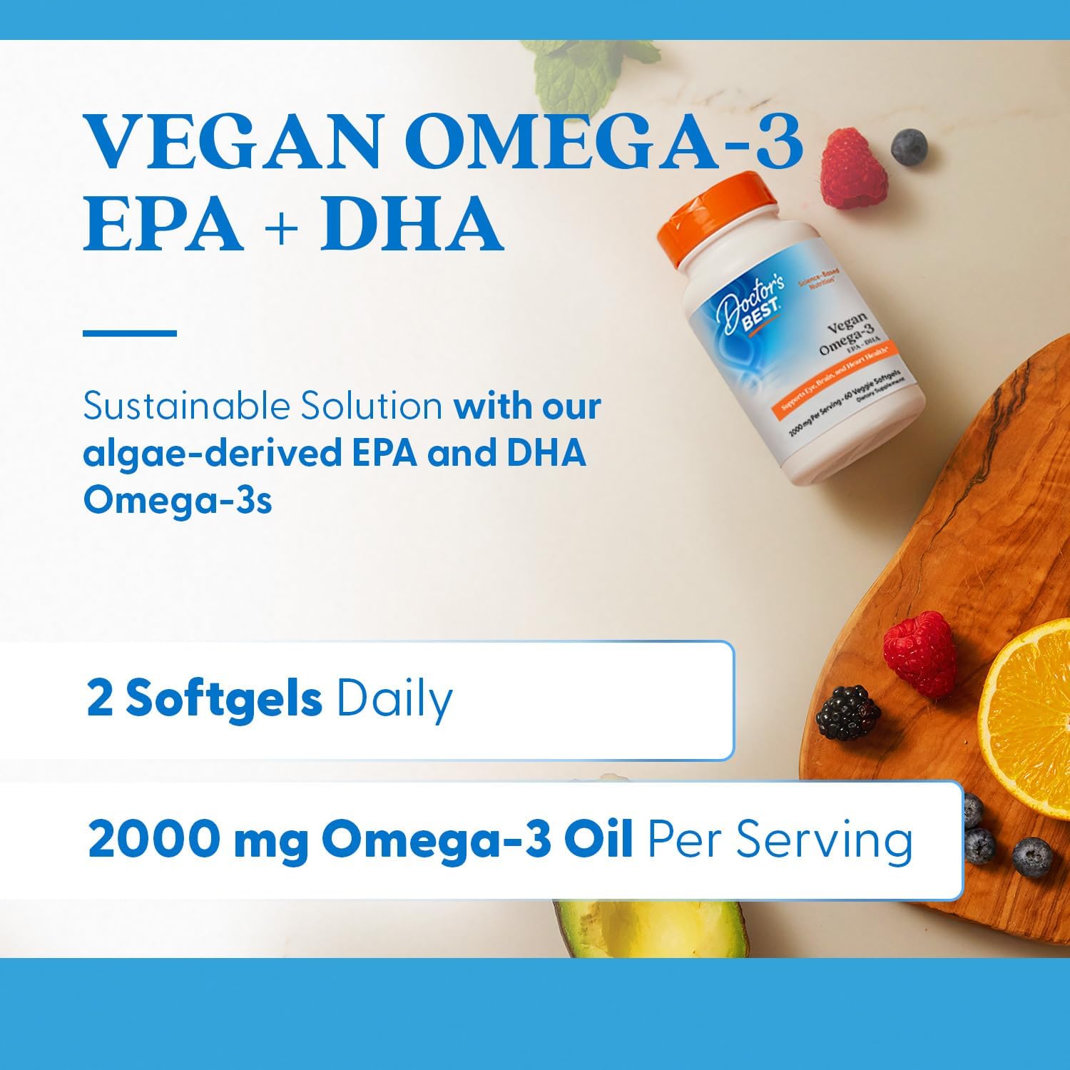 Vegan Omega-3 EPA+DHA Softgels by Doctor's BEST - 60 Count