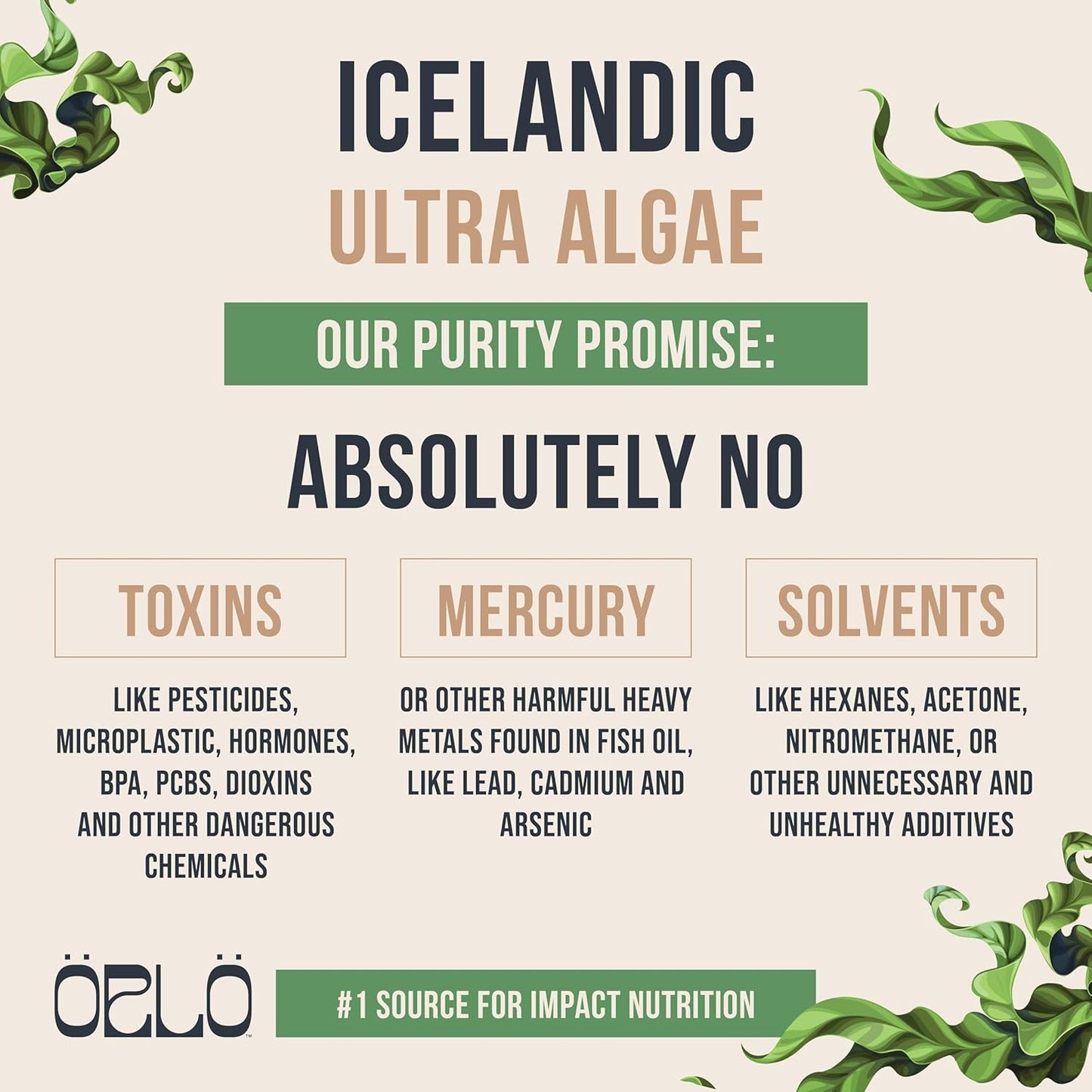 Vegan Omega-3 Supplement with Plant-Based DHA & EPA Fatty Acids - Triple Strength Algae Omega-3 Oil - Sustainable Alternative to Fish Oil - 60 Mini Softgels