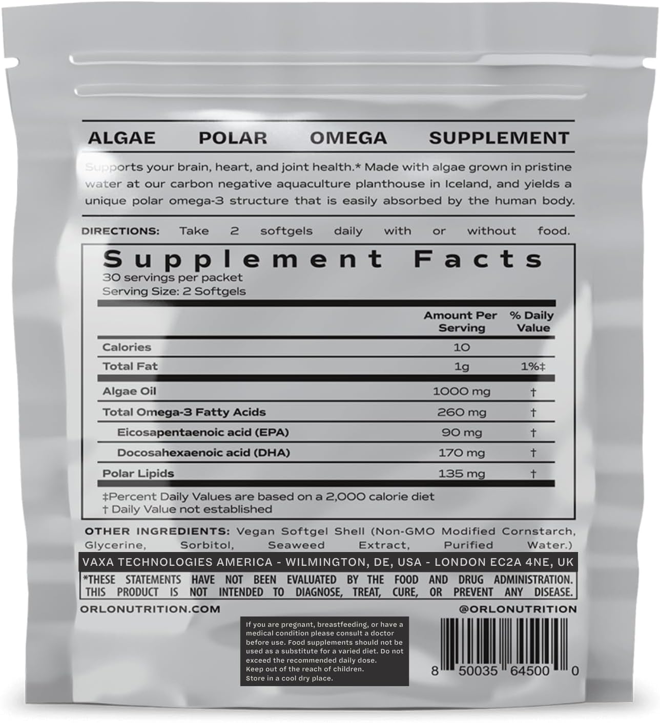 Vegan Omega 3 Supplement with Triple Strength Plant Based DHA & EPA Fatty Acids - Algae Omega-3 Oil - Sustainable Krill or Fish Oil Alternative - 120 Mini Softgels Kit