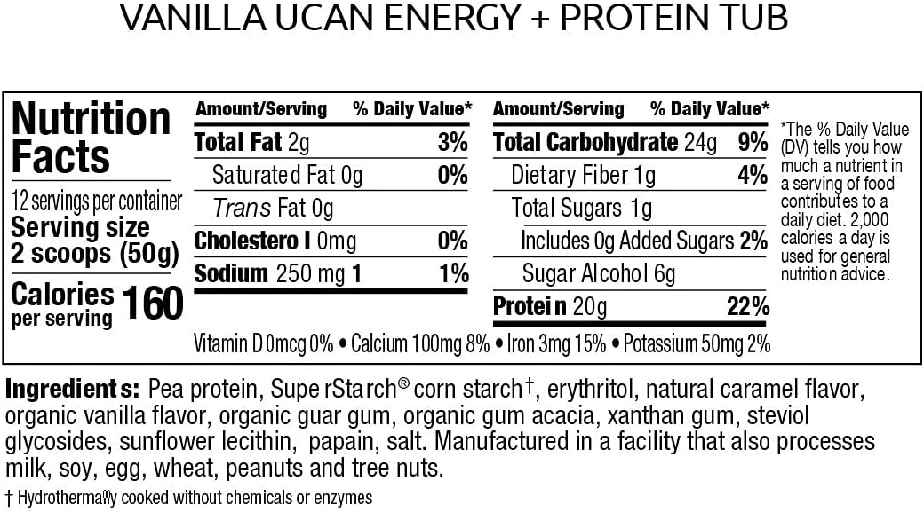 Vegan Plant Protein Powder with 20g Pea Protein, Amino Acids, and BCCAs - Keto-Friendly Vanilla Blend - 12 Servings