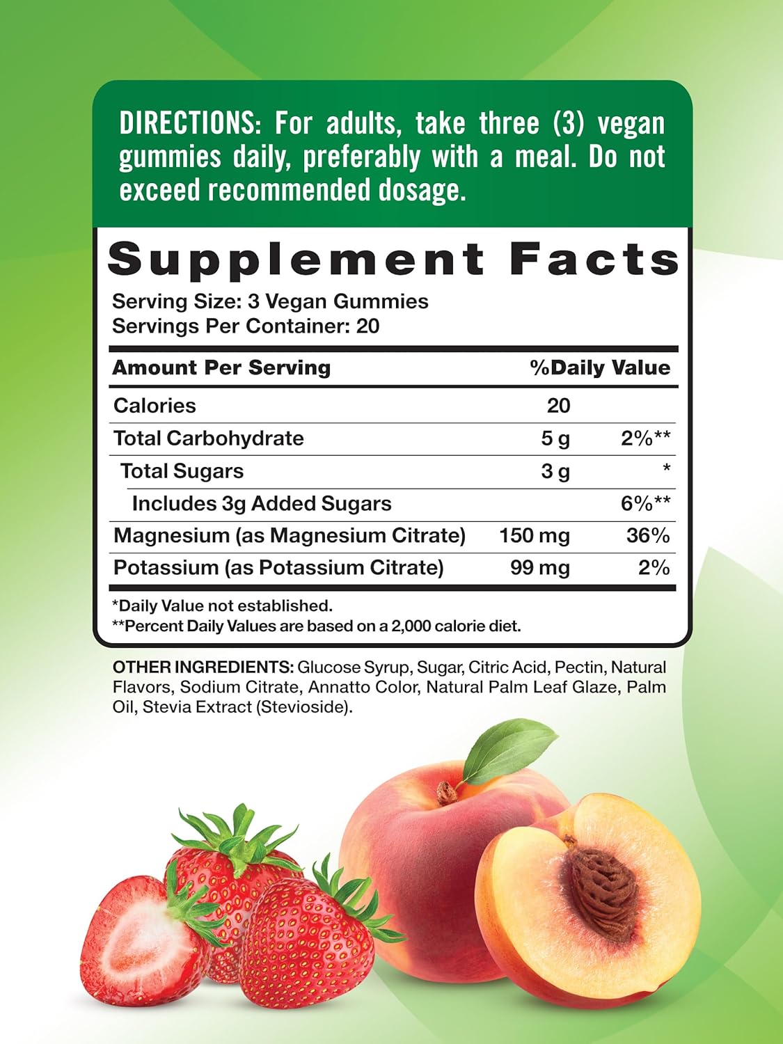 Vegan Potassium Magnesium Citrate Gummies | 60 Count | Non-GMO & Gluten Free Formula by Nature's Truth