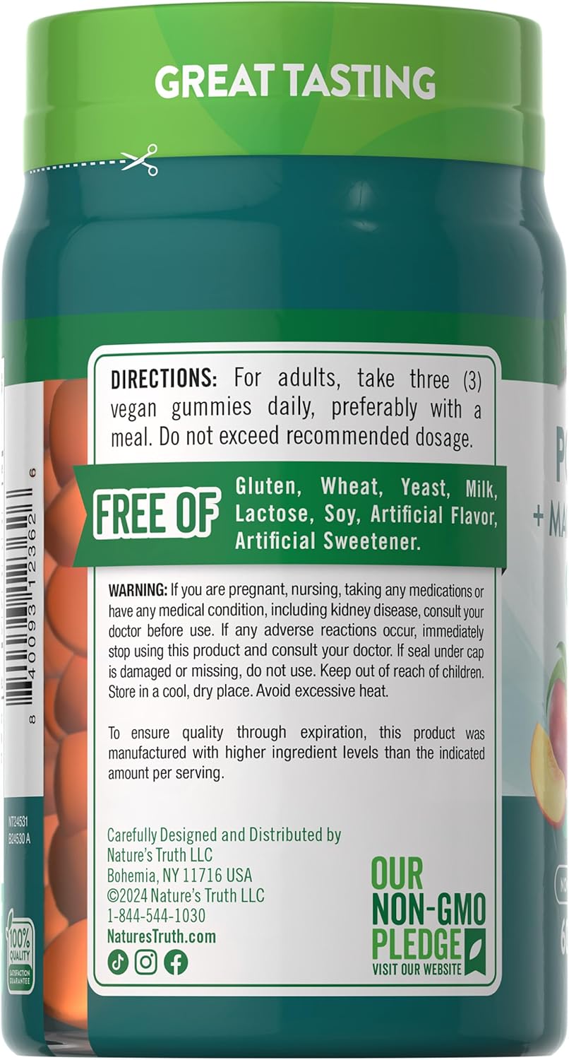 Vegan Potassium Magnesium Citrate Gummies | 60 Count | Non-GMO & Gluten Free Formula by Nature's Truth