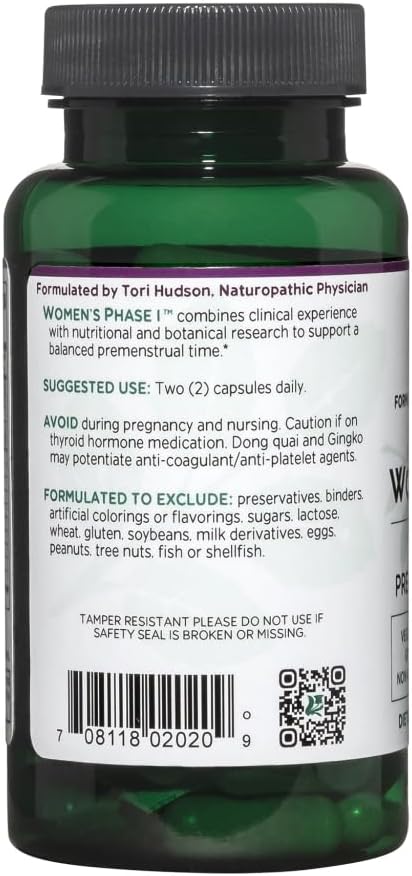 Vegan Premenstrual Support: Vitanica Women's Phase I, 60 Capsules