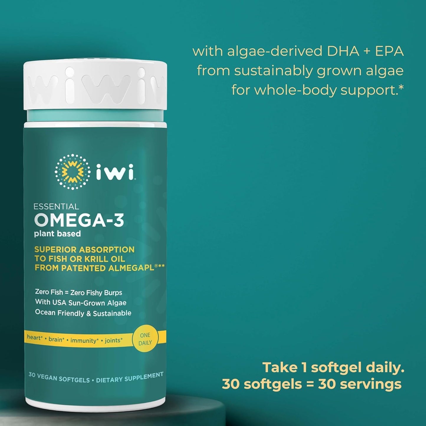 Vegan Prenatal Multivitamin Bundle with Iwi Omega-3, 30 Servings, Plant-Based Algae Omega 3, Krill & Fish Oil Alternative, No Fishy Taste
