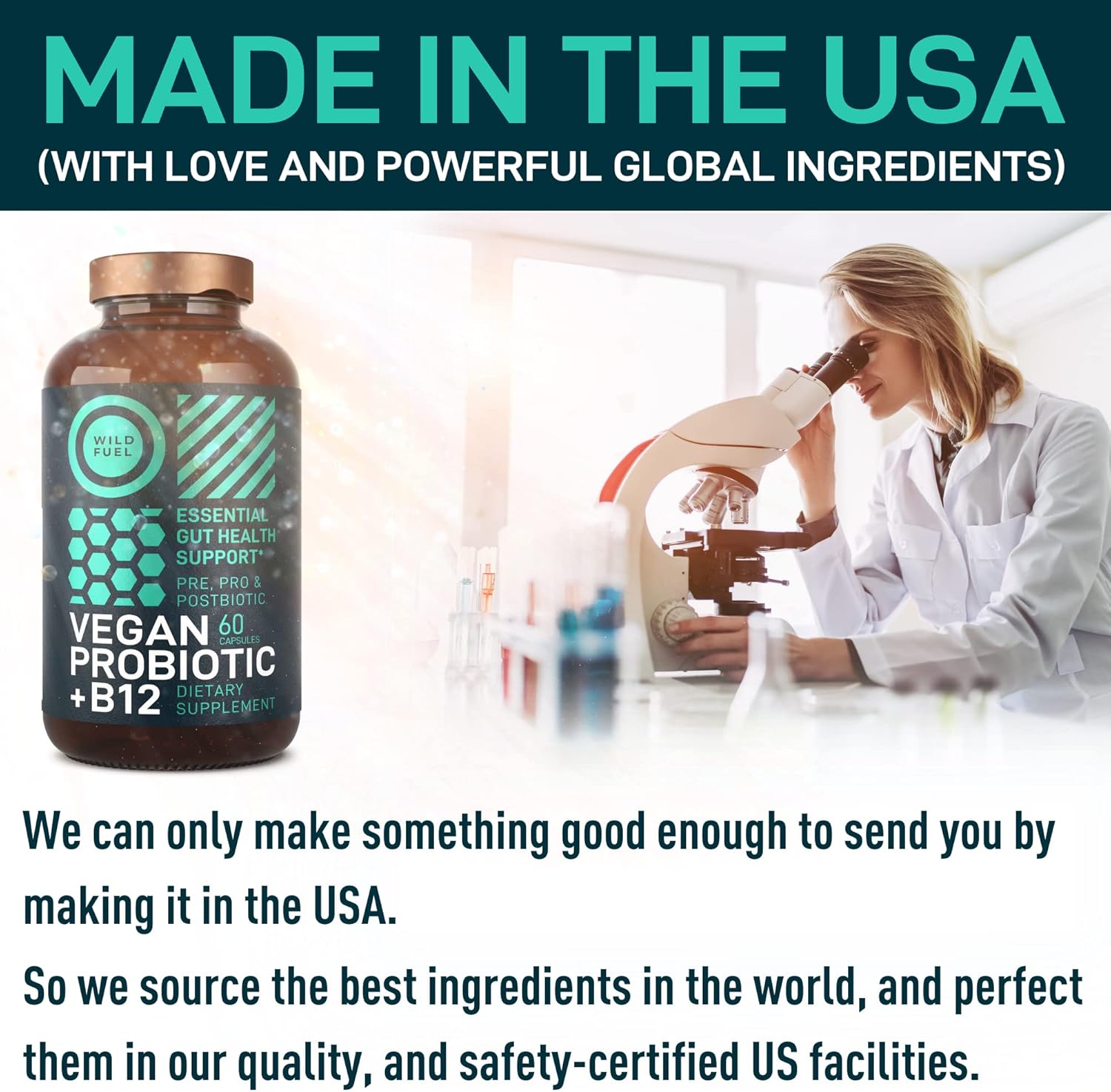 Vegan Probiotic Plus B12 - 22 Billion CFU Synbiotics for Gut Health & Mood Support - Gluten-Free Capsules for Women & Men - BoostGo Australia