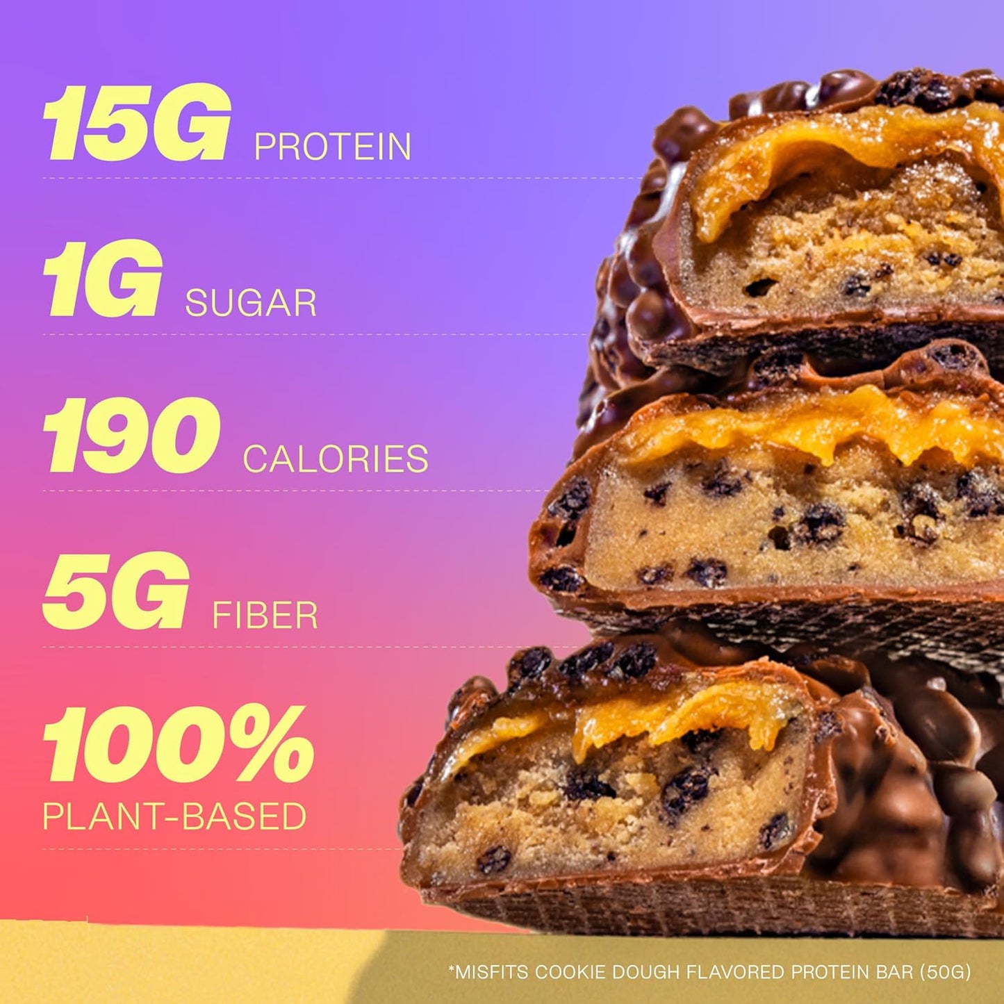 Vegan Protein Bars Variety Pack - New Recipe | Plant Based, Low Sugar & Carb, High Fiber Snacks | 5 Bars (1 of Each Flavor) for Sampling