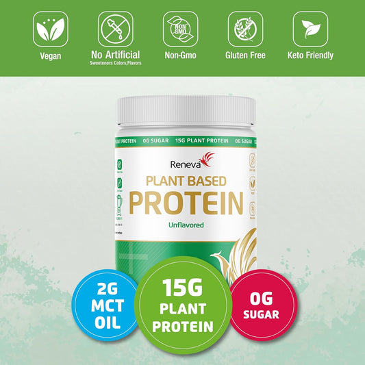 Vegan Protein Powder with 15g Plant Based Protein | Gluten Free, Dairy Free, Soy Free | Naturally Sweetened with Stevia | 12.7oz Canister
