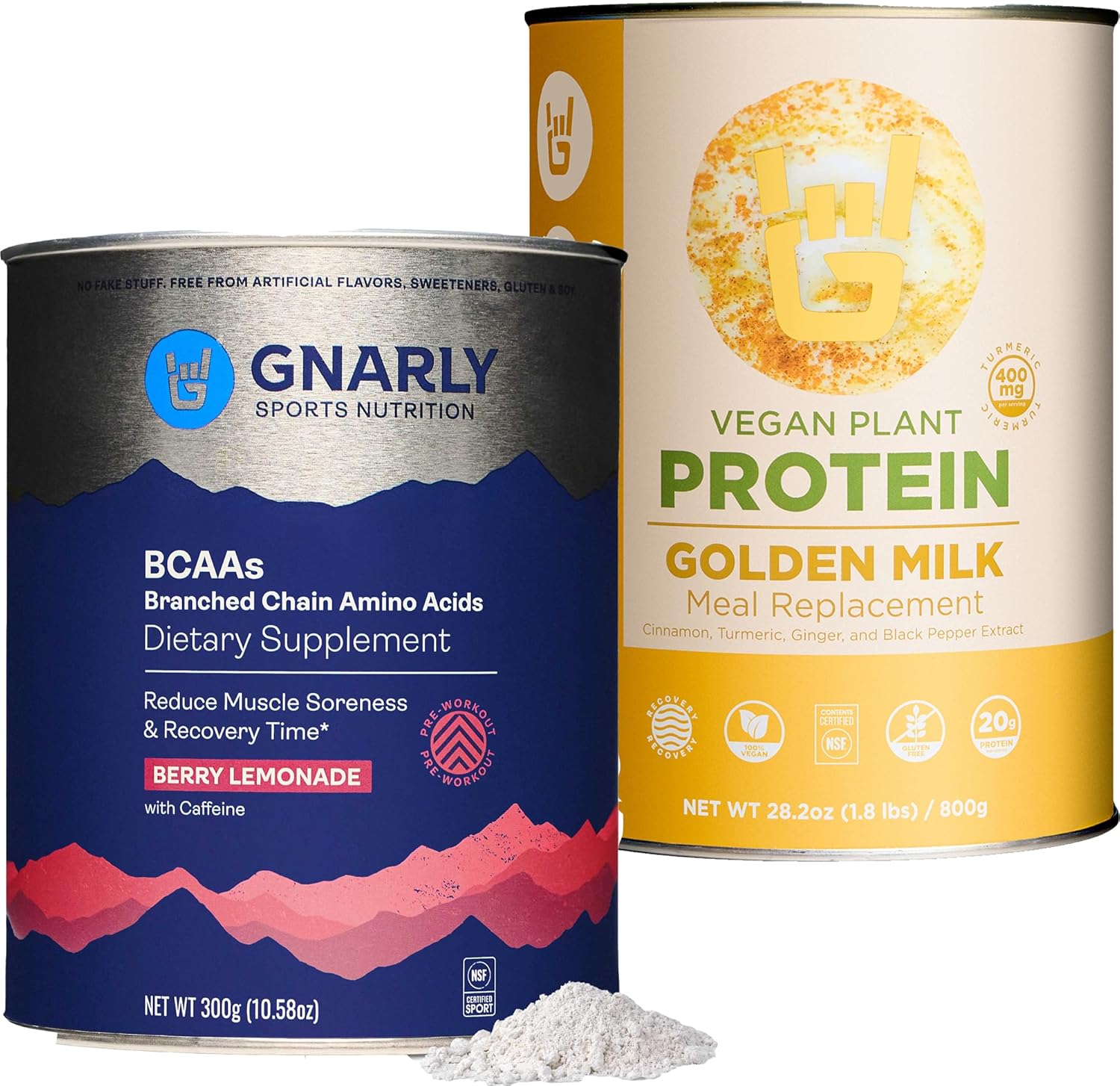 Vegan Protein Powder with BCAAs and Golden Milk in Berry Lemonade Flavor - 10.58oz