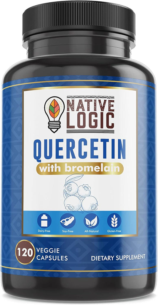 Vegan Quercetin with Bromelain Capsules for Immune and Joint Support, Antioxidant Supplement for Energy, 120 Veggie Caps