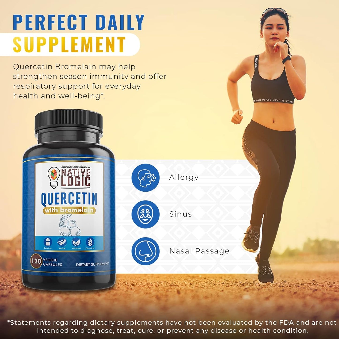 Vegan Quercetin with Bromelain Capsules for Immune and Joint Support, Antioxidant Supplement for Energy, 120 Veggie Caps