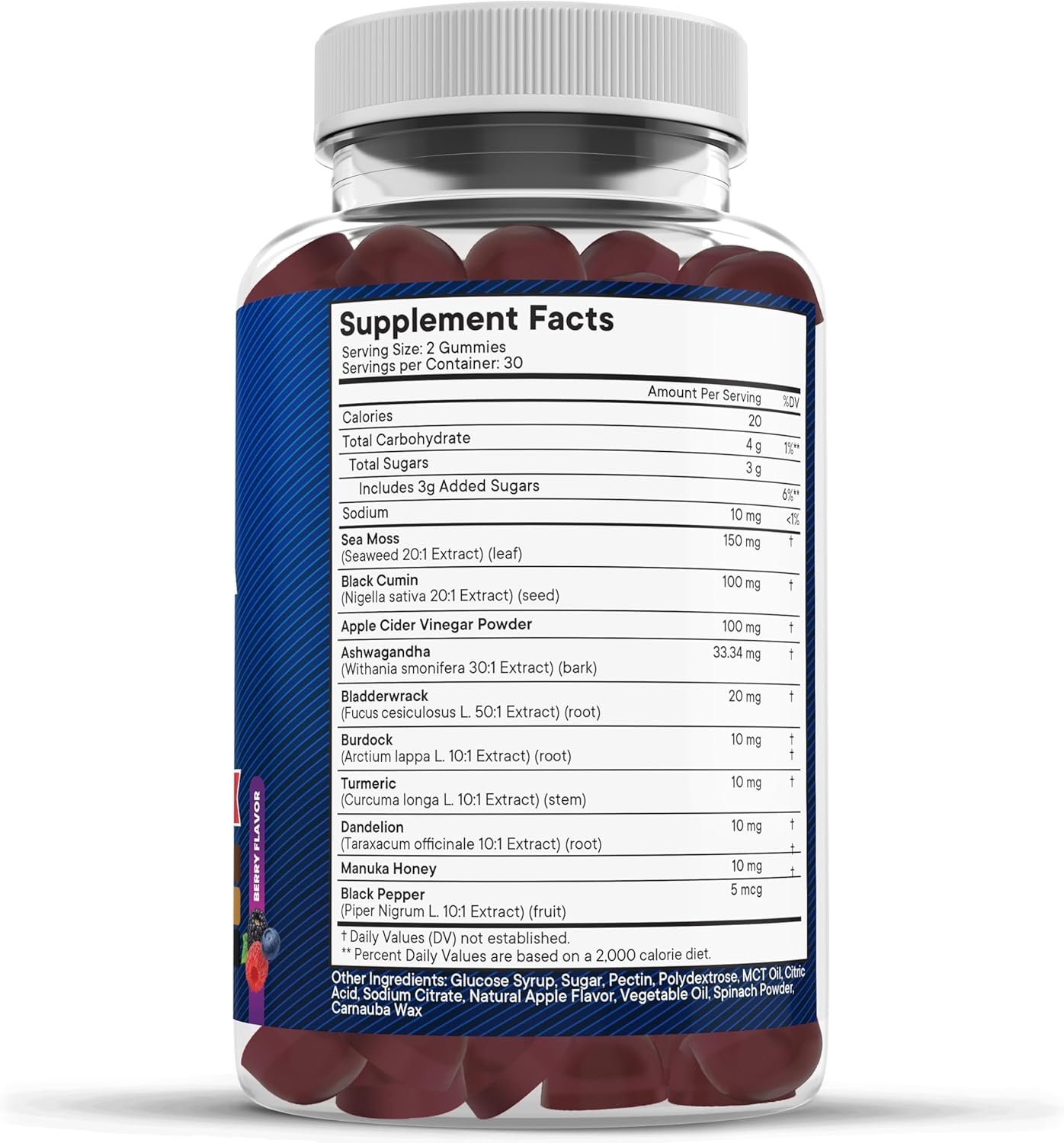 Vegan Sea Moss Gummies with Superfoods and Herbs - 180 Count
