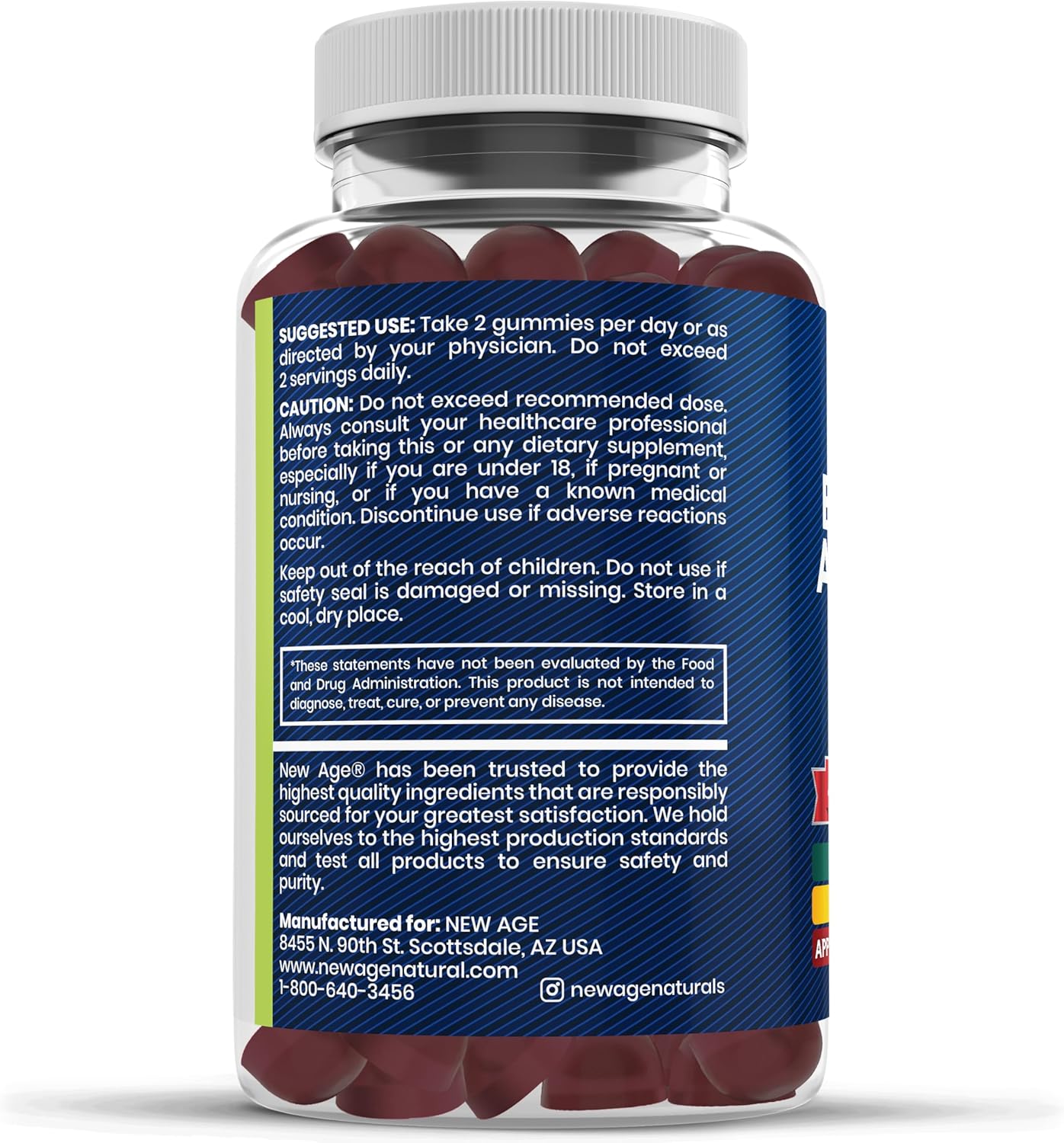 Vegan Sea Moss Gummies with Superfoods and Herbs - 180 Count