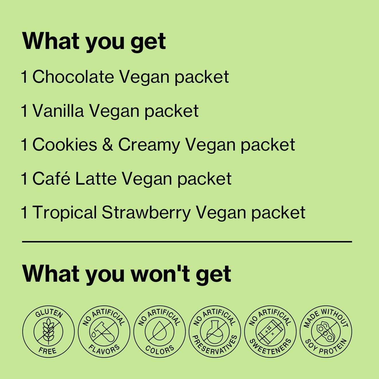 Vegan Shakeology Sampler Pack: Gluten-Free Superfood Protein Shake with Probiotics, Adaptogens, Vitamins, and 16g Plant Protein per Serving