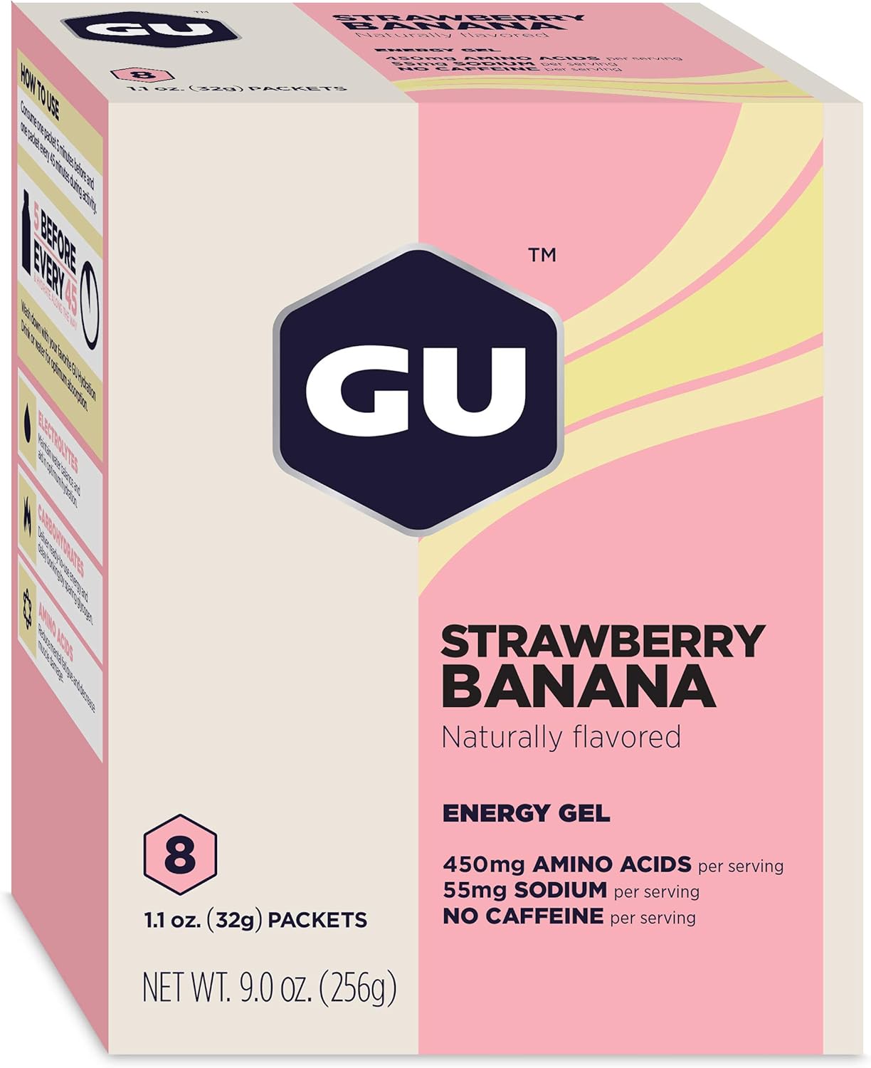 Vegan Strawberry Banana Energy Gel for Any Workout, 8-Count - Gluten-Free, Kosher, Dairy-Free Sports Nutrition