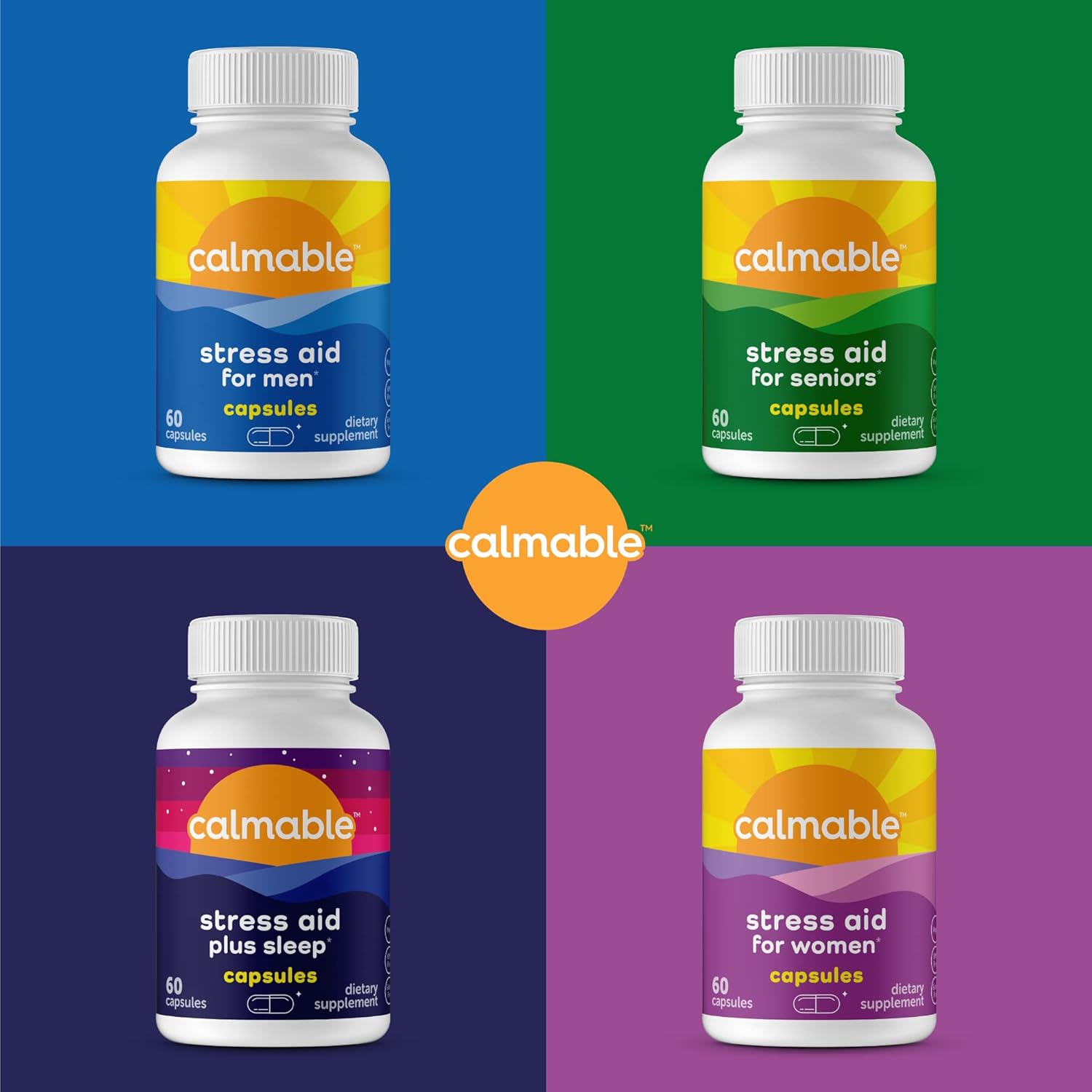 Vegan Stress Relief Aid for Teens with Pyridoxine B6 and L-Theanine - 60 Capsules