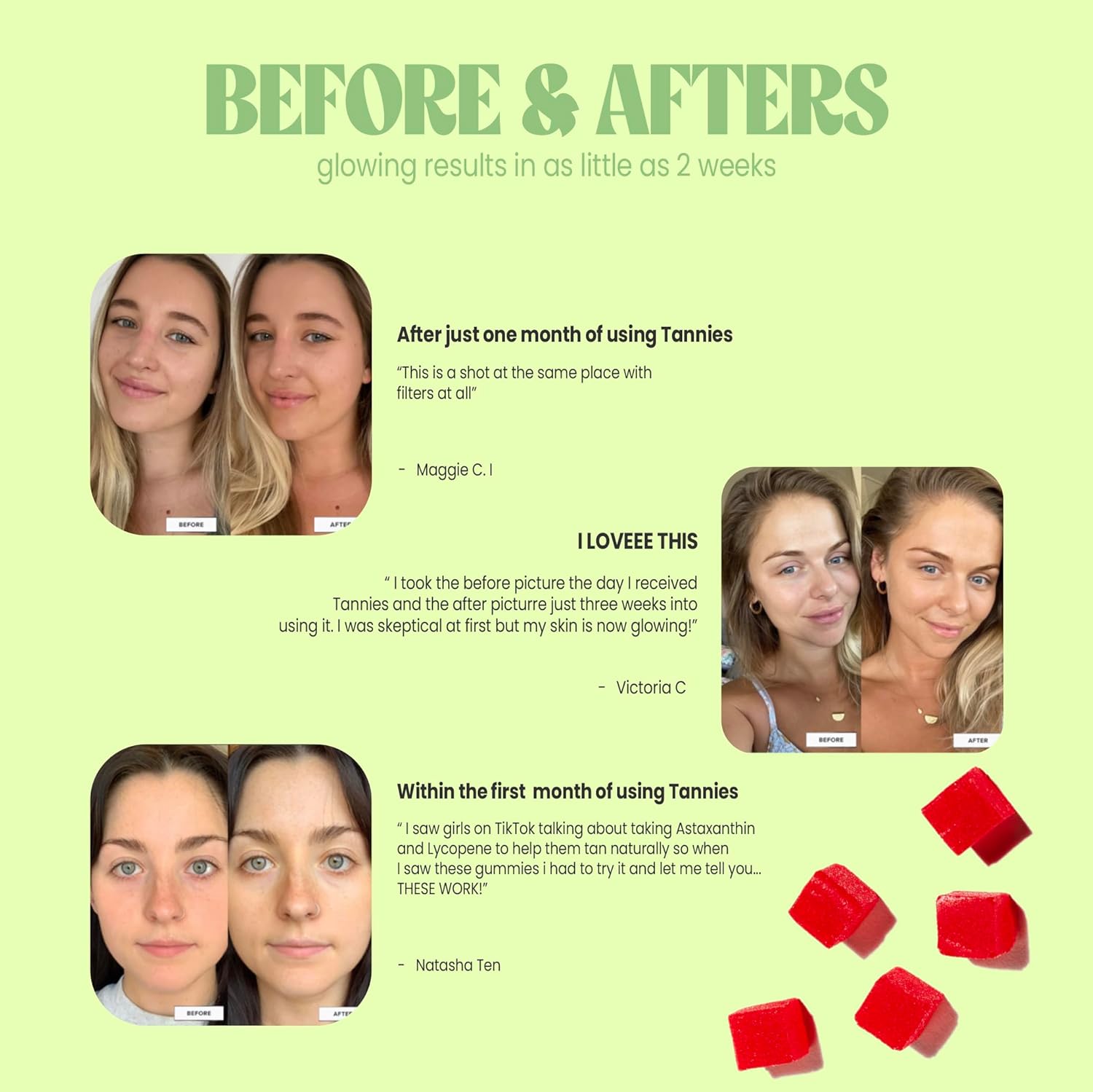 Vegan Tanning Gummies with Astaxanthin, Lycopene, Beta Carotene | Boost Melanin for Radiant Skin | Non-GMO Supplement for Skin Health & Glow | 30-Day Supply