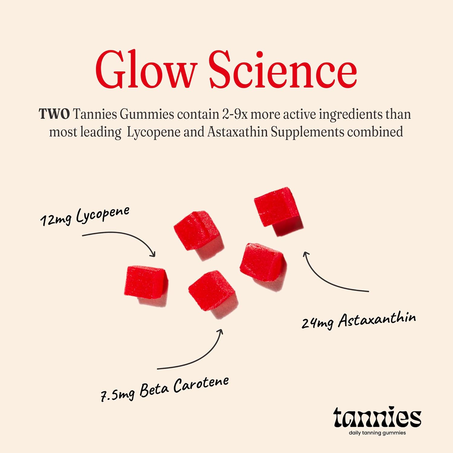 Vegan Tanning Gummies with Astaxanthin, Lycopene, Beta Carotene | Boost Melanin for Radiant Skin | Non-GMO Supplement for Skin Health & Glow | 30-Day Supply