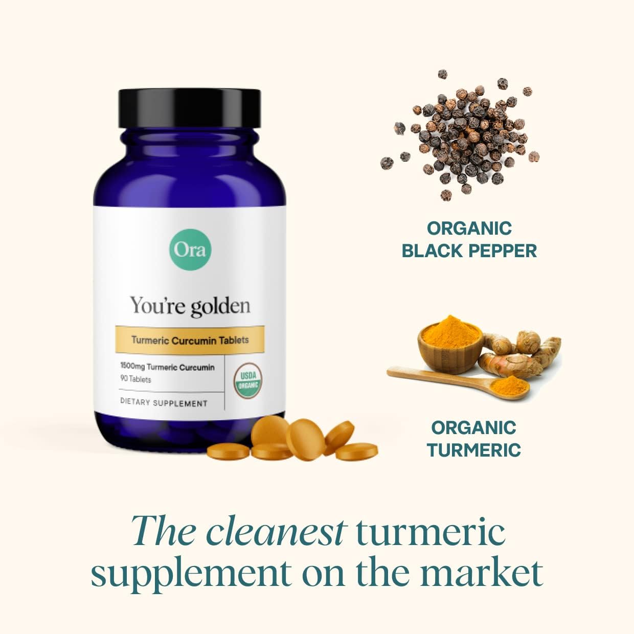 Vegan Turmeric Curcumin with Piperine Tablets for Joint & Cardio Health - Supports Cognitive Function - 90 Tablets