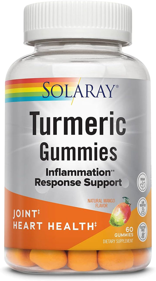 Vegan Turmeric Gummies with Ginger for Heart Health & Inflammation | Gluten Free | 60 Count, 30 Servings