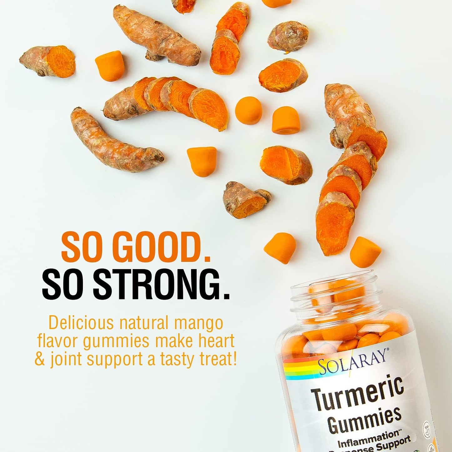 Vegan Turmeric Gummies with Ginger for Heart Health & Inflammation | Gluten Free | 60 Count, 30 Servings