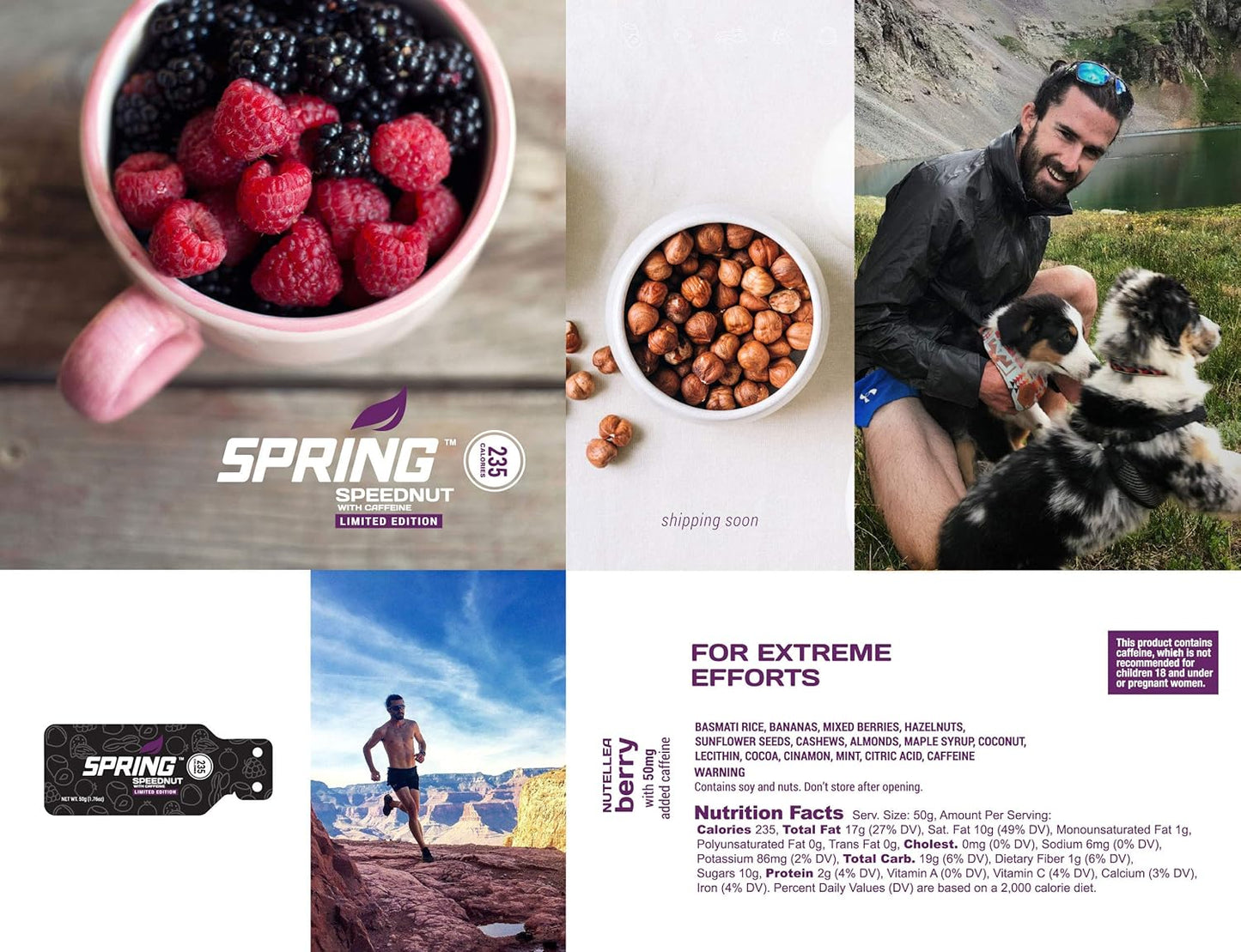 Vegan Unknown Spring Energy Speednut with Caffeine (50mg) - 20 Ct, 235kcal - Sports Nutrition Boost