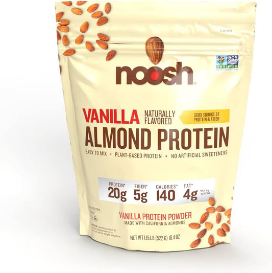 Vegan Vanilla Almond Protein Powder - Plant Based, All Natural, Non-GMO, Gluten-Free, Kosher, Peanut/Soy/Dairy Free - 35g