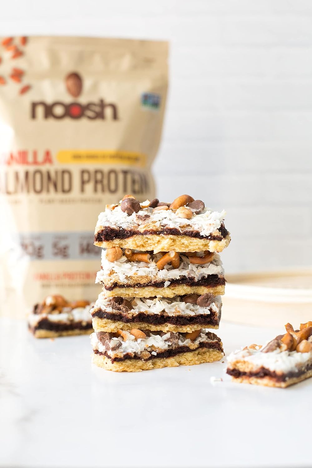 Vegan Vanilla Almond Protein Powder - Plant Based, All Natural, Non-GMO, Gluten-Free, Kosher, Peanut/Soy/Dairy Free - 35g