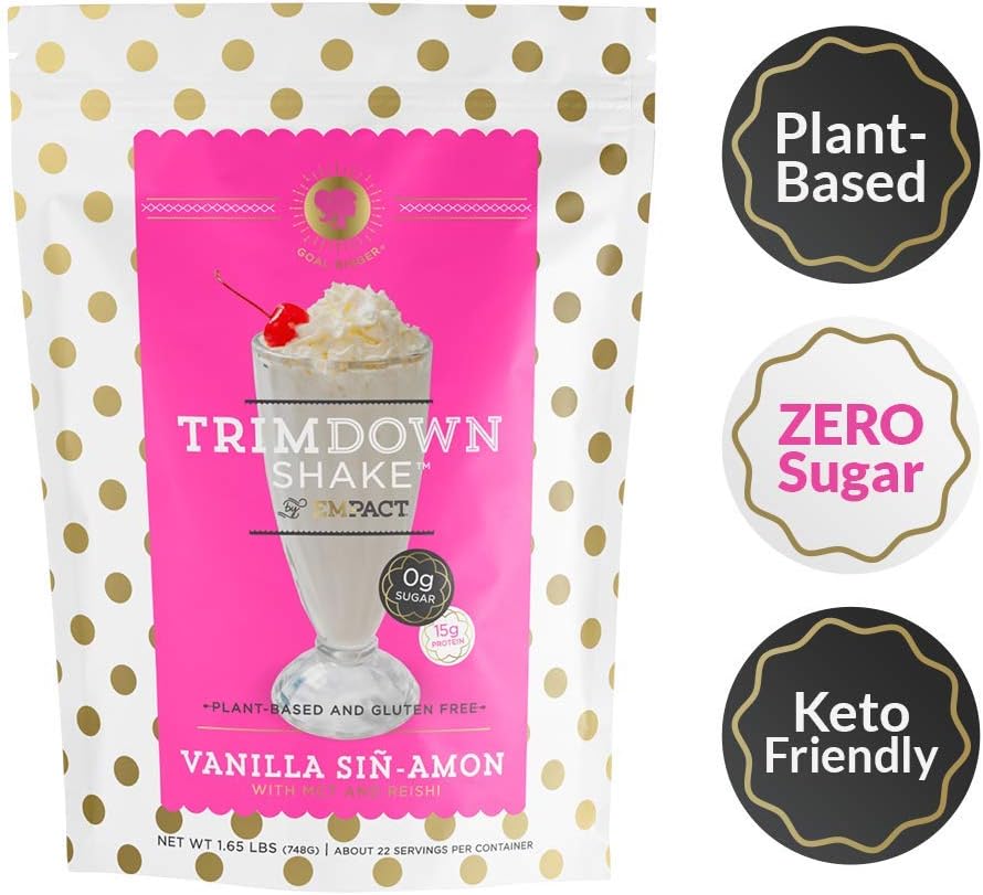 Vegan Vanilla Cinnamon Trimdown Shake - Empact Bars Protein Powder - Keto, Gluten-Free, Non-GMO - 1.65 lb